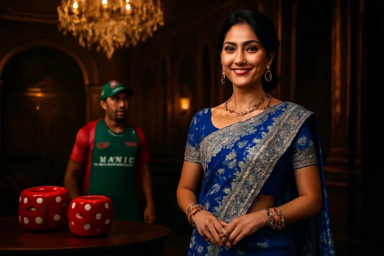 fbaji টেবিলে লাইভ ডিলার ইন্টারফেস দৃশ্য